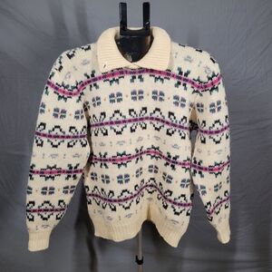 Vintage 100% Wool LL Bean Knit Sweater Cottagecore